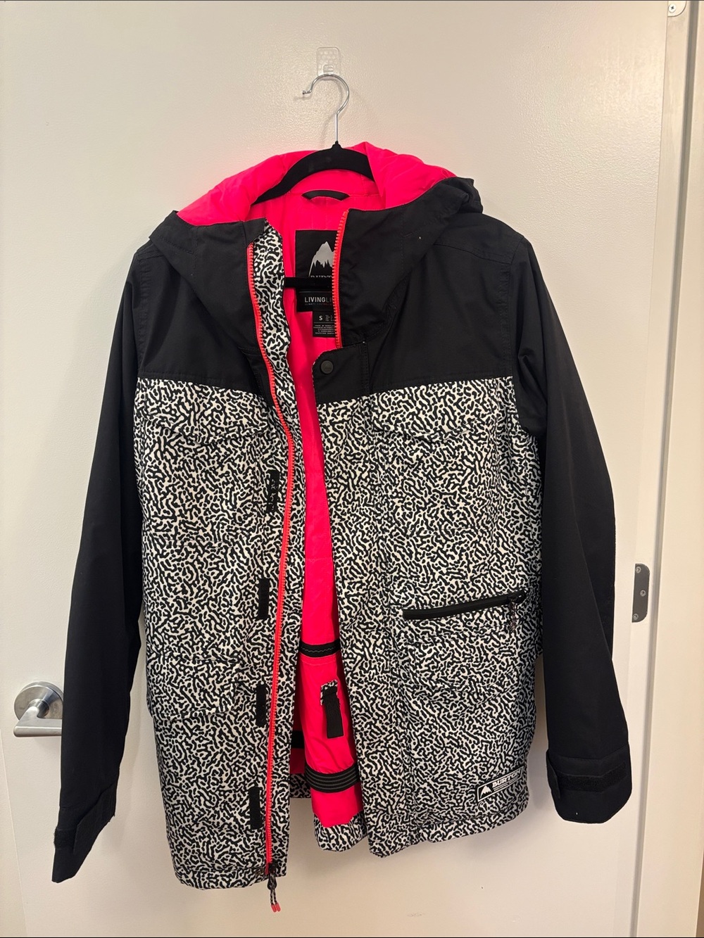 Women's Burton Black & Hot Pink Printed Winter Jacket